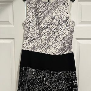 BCBG black and white woman’s dress
